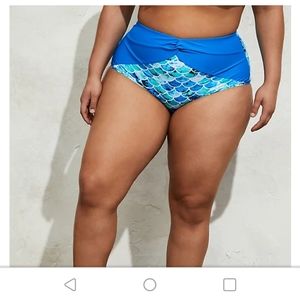 Blue mermaid knot bikini bottom